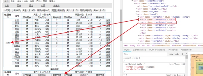 《爬虫学习》（五）（爬虫实战之爬取天气信息）