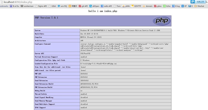 WIN 下nginx + php7 配置