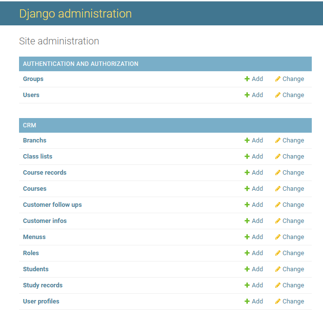 python+Django CRM客户关系管理系统开发（一）--admin首页功能实现