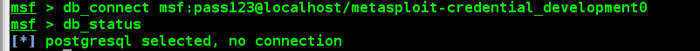 Kali_linux2.0 metasploit 连接postgresql