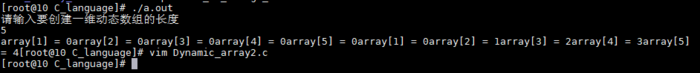 Linux中c语言动态创建数组