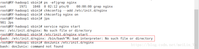 -bash: /etc/init.d/nginx: /bin/bash^M: bad interpreter: No such file or directory