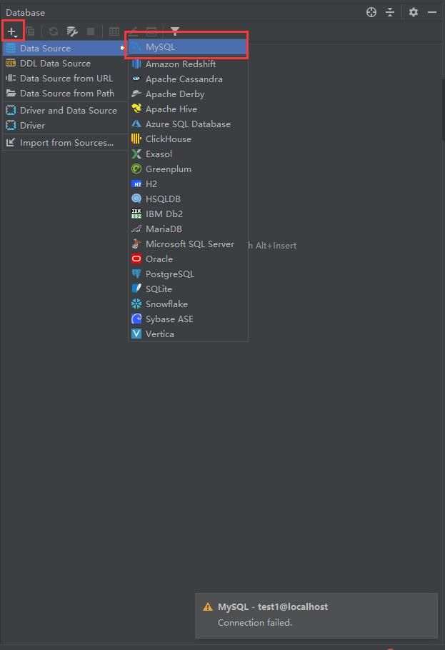 IDEA连接MySQL测试连接失败解决方法