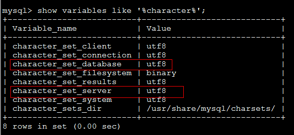 mysql 5.5 修改字符编码