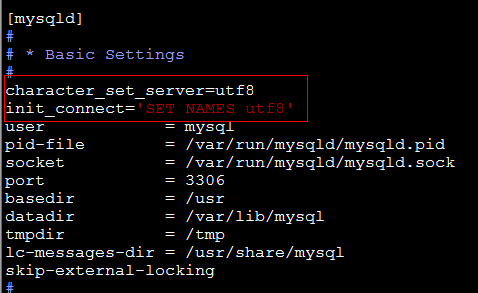 mysql 5.5 修改字符编码