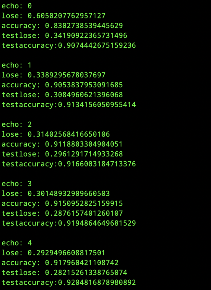 PytorchMNIST(使用Pytorch进行MNIST字符集识别任务)