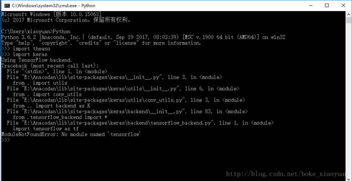 Anaconda+MINGW+theano+keras安装