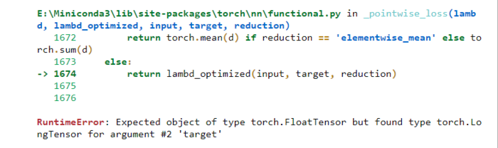 《深度学习框架PyTorch：入门与实践》的Loss函数构建代码运行问题
